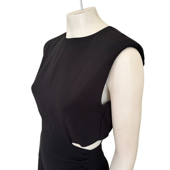 NWT ZARA Side Slit Cutout Maxi Dress in Black SZ XS - Picture 5 of 13